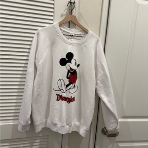 Disney White Mickey Graphic Sweatshirt